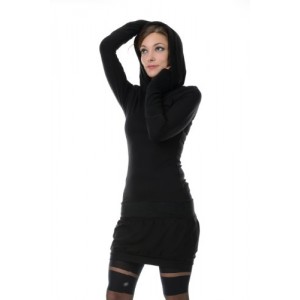 3 Elfen Hoodie dress winter black fleece gauntlets black S 3 Elfen Hoodie dress winter black fleece gauntlets black S