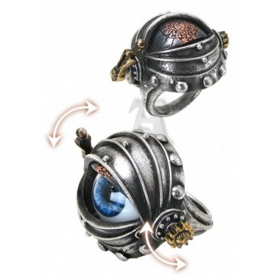 Automaton's Eye Alchemy Gothic Steampunk Ring - size 8