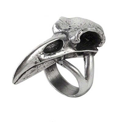 Rebeschadel Ring Raven Skull Alchemy Gothic Ring - size 8