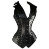 Womens Corset Corset Corset Gothic style leather Design S-XXL Black Red