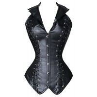 Womens Corset Corset Corset Gothic style leather Design S-XXL Black Red