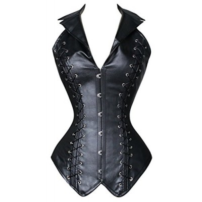 Womens Corset Corset Corset Gothic style leather Design S-XXL Black Red