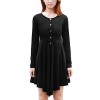 Allegra K Women Long Sleeve Button-Front Irregular Hem A Line Casual Shirt Dress X-Large / US 18 Black