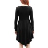 Allegra K Women Long Sleeve Button-Front Irregular Hem A Line Casual Shirt Dress X-Large / US 18 Black