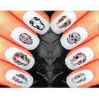 Sugar Skull Nail Decals mixture #1 Water Slide Nail Art Decals- nail decals for nail art