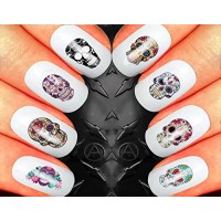 Sugar Skull Nail Decals mixture #1 Water Slide Nail Art Decals- nail decals for nail art