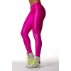 Fashion Neon High V Waist Stretch Skinny Shiny Spandex Leggings Pants Tights (S, Hot Pink)