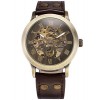 AMPM24 Men's Steampunk Bronze Skeleton Self-Winding Auto Mechanical Leather Wrist Wacth PMW198