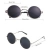 Aoron Vintage Round Sunglasses with Polarized Lenses for Retro Women and Men (Silver Frame, 46mm lens width)