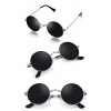 Argus Le Lennon Retro Round Sunglasses, Vintage Polarized Hipple Glasses with Plain Lens