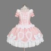AvaLolita Cross Halter Square Neck Knee-length Aristocrat Gothic Lolita Dress -  Pink White