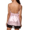 Avidlove Women's Enchanting Satin Chemise Sexy Lingerie Strap Babydolls and G-string, Tag Size M = US S, Style1-Pink (FBA)