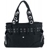 Banned Apparel Handcuff Black Canvas Silver Studded Vegan Gothic Handbag