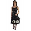 Banned Apparel Kawaii Gothic Lolita Big Eyed Big Eye Cat Black Cat Face Handbag