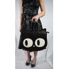 Banned Apparel Kawaii Gothic Lolita Big Eyed Big Eye Cat Black Cat Face Handbag