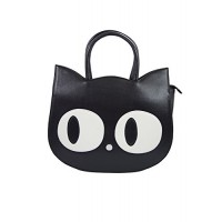 Banned Apparel Kawaii Gothic Lolita Big Eyed Big Eye Cat Black Cat Face Handbag