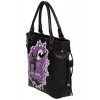 Banned Apparel Lost Queen Halloween Owls & Bats Purple Black Faux Leather Purse