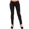 Banned Gothic Rockabilly Steampunk Black Side Corset Skinny Jeans Pants (S)