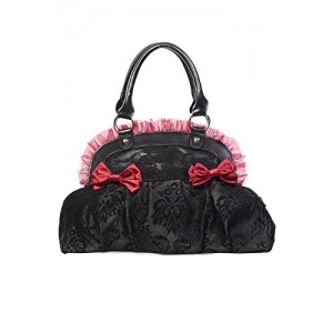 Banned Reinvention Alternative Gothic Lace Bag - Black/Burgundy / One Size Banned Reinvention Alternative Gothic Lace Bag - Black/Burgundy / One Size