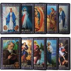 Catholic Set of 10 Holy Prayer Cards - New Plastic Material! St Benedict St Jude St Michael St Christopher Holy Family L of Guadalupe L of Miraculo...