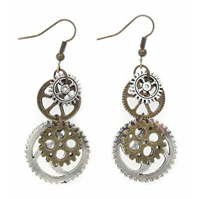 Best Wing Jewelry Antique-Bronze-Tone "Gear" Earrings