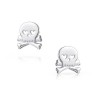 Goth Punk Rock Skull Crossbones Stud earrings 925 Sterling Silver 95mm