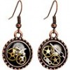 Body Candy Handcrafted Steampunk Pocket Watch Gears Fishhook Earrings