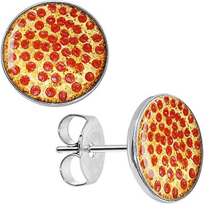 Body Candy Hot Pepperoni Pizza Stud Earrings