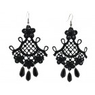 BONAMART Punk Gothic Vintage Drop Water Lace Earrings Handmade Jewelry