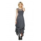 CA Fashion Women's Sleeveless Floral Lace Tiered Long Irregular Party Dress Grey Medium