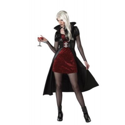 California Costumes Women's Blood Thirsty Beauty Costume, Black/Burgundy, Small