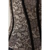 Camellias Women's Floral Lace up Back Sexy Overbust Corset Bustier Top Lingerie with G-string Grey,SZ1408-Grey-M
