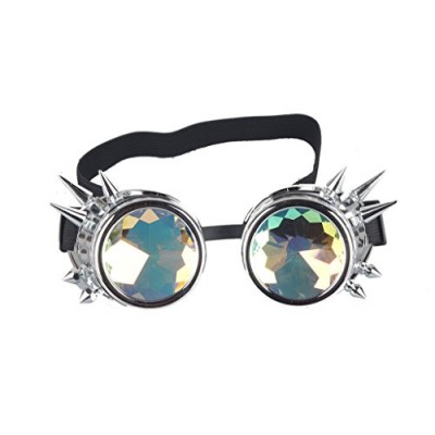 Careonline Vintage STEAMPUNK GOGGLES&Glasses Bling Lens Rustic Goth COSPLAY PARTY Rivets