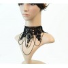 Charm.L Grace Black Flower Lace Gothic Lolita Beads Pendant Choker Necklace Wedding Halloween Accessories