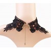 Charm.L Grace Black Flower Lace Gothic Lolita Beads Pendant Choker Necklace Wedding Halloween Accessories