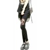 Collager Women's Fashion Punk Rock Gothic Sexy Lace Leggings (XL, Black B)