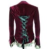 Velvet Passion - Red Burgundy Maroon Victorian Gothic Vintage Style High-Low Lace Corset Jacket (SM)