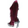 Velvet Passion - Red Burgundy Maroon Victorian Gothic Vintage Style High-Low Lace Corset Jacket (SM)