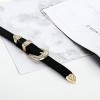 Daesar Alloy Neckalces Womens Choker Necklace Gothic Belt Leather Collar Black Gold Neckalce 40x2.7CM