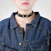 Daesar Alloy Neckalces Womens Choker Necklace Gothic Belt Leather Collar Black Gold Neckalce 40x2.7CM