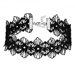 Daesar Womens Necklace Lace Trim Design Flower Tattoo Gothic Black Choker Necklaces Length 34+5.3CM Daesar Womens Necklace Lace Trim Design Flower Tattoo Gothic Black Choker Necklaces Length 34+5.3CM