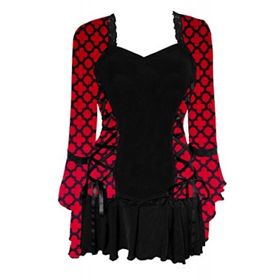 Dare to Wear Victorian Gothic Boho Women's Plus Size Bolero Corset Top Red Queen 2X