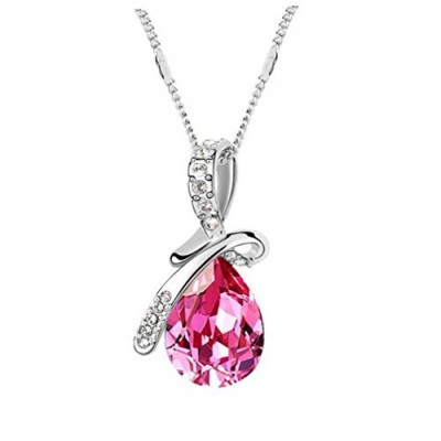 The Dream Angle Tear Romantic Style Sliver Plated Pink Pendant