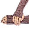 DZT1968® Autumn Winter Women Girl Long Knit Fingerless Arm Warmer Gloves (Dark Pink)