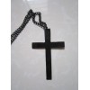 1Pcs Fashion Retro Multi-layer Chains Pendant Black Cross Metal Long Necklace