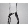 1Pcs Fashion Retro Multi-layer Chains Pendant Black Cross Metal Long Necklace