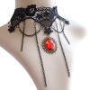 Eternity J. Vintage Fringed Rhinestone Pendant Gothic Necklace Victorian Lolita Palace Princess Choker