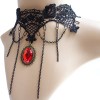 Eternity J. Vintage Fringed Rhinestone Pendant Gothic Necklace Victorian Lolita Palace Princess Choker