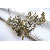 Eternity J. Vintage Pierced Cutout Reindeer Statement Necklace Antique Steampunk Vampire Pendant Chain