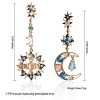 Eternity J. Vintage Retro Princess Palace Royal Court Victorian Circle Hoop Rhinestone Moon Sun Dangle Earring Gothic Baroque Bohemian Drop Earrings